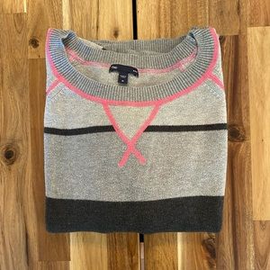 GAP gray and black striped sweater